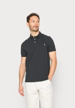 Pier One Tricolore Trim- Poloshirt - Dark Grey