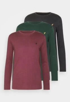 Pier One 3 Pack Unisex- Longsleeve - Black/Bordeaux/Dark Green -Pier One 11266ccfab134789a780f8985789fef2 scaled