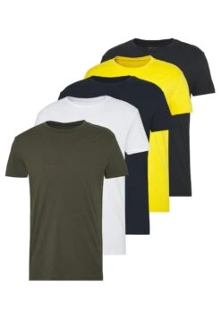 Pier One 5 Pack - T-Shirt Basic - Olive/ White/ Navy /Yellow /Black -Pier One 1b9164789150411d82264f1147f53451 scaled