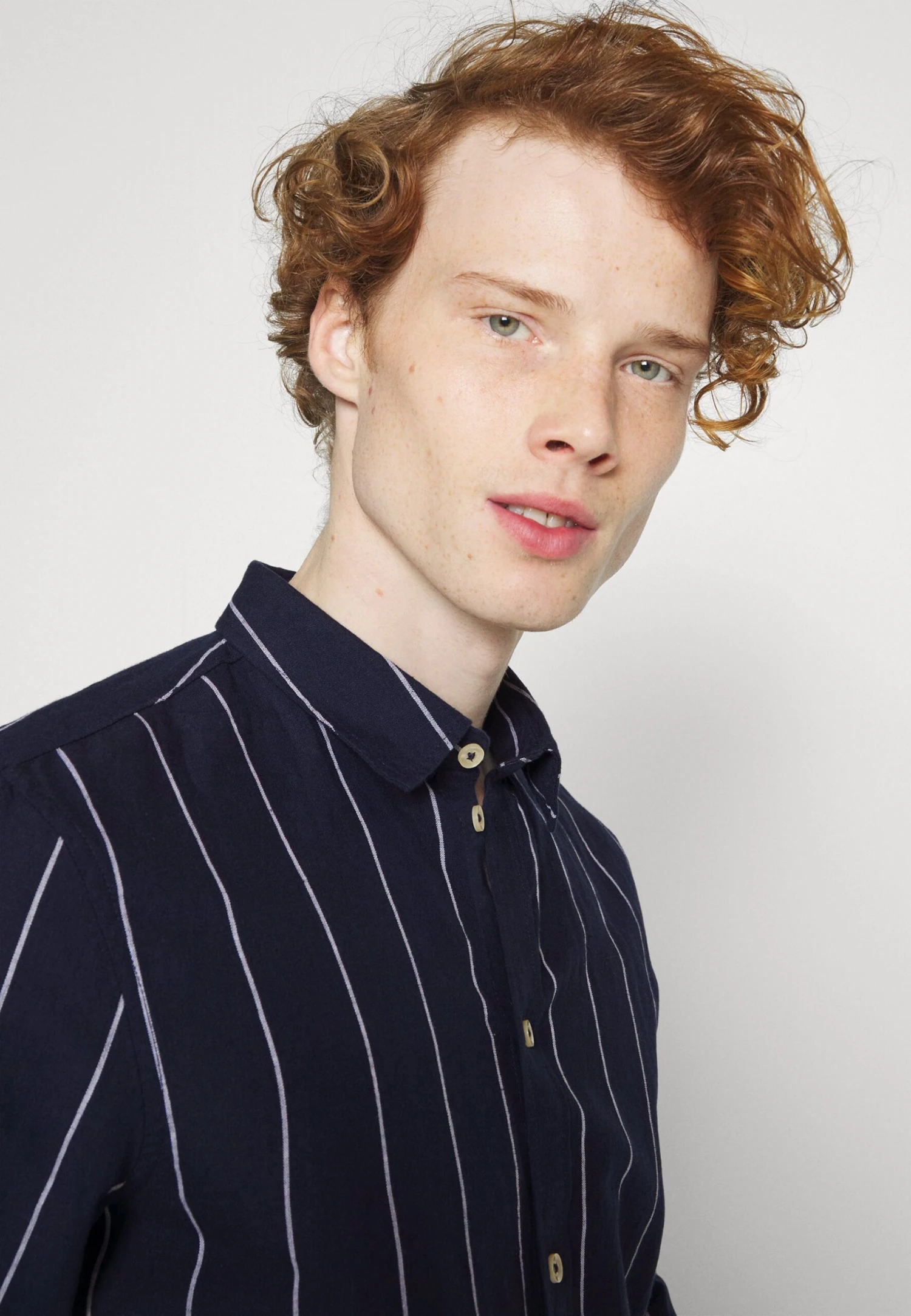 Pier One Linen Mix Stripe - Overhemd - Dark Blue 4 Pier One Linen Mix Stripe - Overhemd - Dark Blue - Afbeelding 4