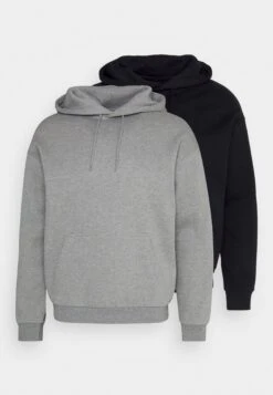 Pier One 2 Pack - Hoodie - Black/Mottled Grey