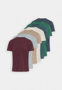 Pier One 7 Pack - T-Shirt Basic - Blue/Mottled Bordeaux/White -Pier One 40238aec486841c1aa91cee1f0bc607e scaled