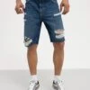 Pier One Jeansshort - Dark Blue Denim