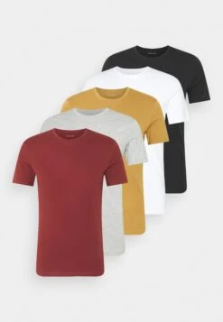 Pier One 5 Pack - T-Shirt Basic - Brown/White/Black -Pier One 5678841ae5a9410890b230c08f47da25 scaled