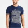 Pier One T-Shirt Print - Dark Blue/White
