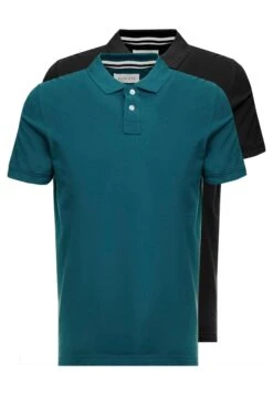 Pier One 2 Pack - Poloshirt - Petrol/Black -Pier One 6a81d40f00cf49c7b1224c1fa409f937 scaled
