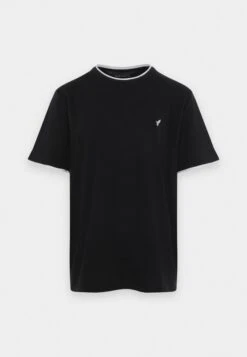 Pier One Pique Embro Detail- T-Shirt Basic - Black