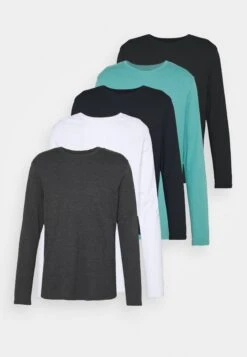Pier One 5 Pack - Longsleeve - Dark Blue/Turquoise/White -Pier One 852b1adeb3684c1fb9aafb1a1a50eb45 scaled