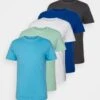 Pier One 5 Pack - T-Shirt Basic - Blue/Dark Blue/Light Green