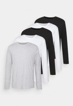 Pier One 5 Pack - Longsleeve - Light Grey/White/Black -Pier One 89a801e7bd5f4f2d8a995f5d7c394e4a scaled
