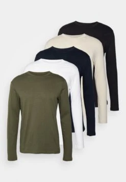 Pier One 5 Pack - Longsleeve - Blue/White/Beige/Olive -Pier One 946c941ae0e947a999397bec98f5181f scaled