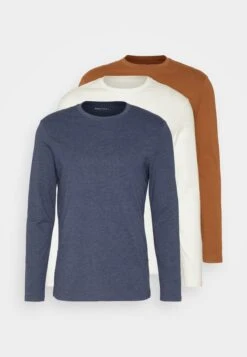 Pier One Longsleeve - Mottled Dark Blue/Light Brown/Off-White -Pier One 97e902db70e04929878c3124546b59e0 scaled