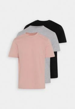 Pier One 3 Pack - T-Shirt Basic - Mottled Light Grey/Pink/Black -Pier One 99867f7702c549b5b66de9a87bff9eae scaled