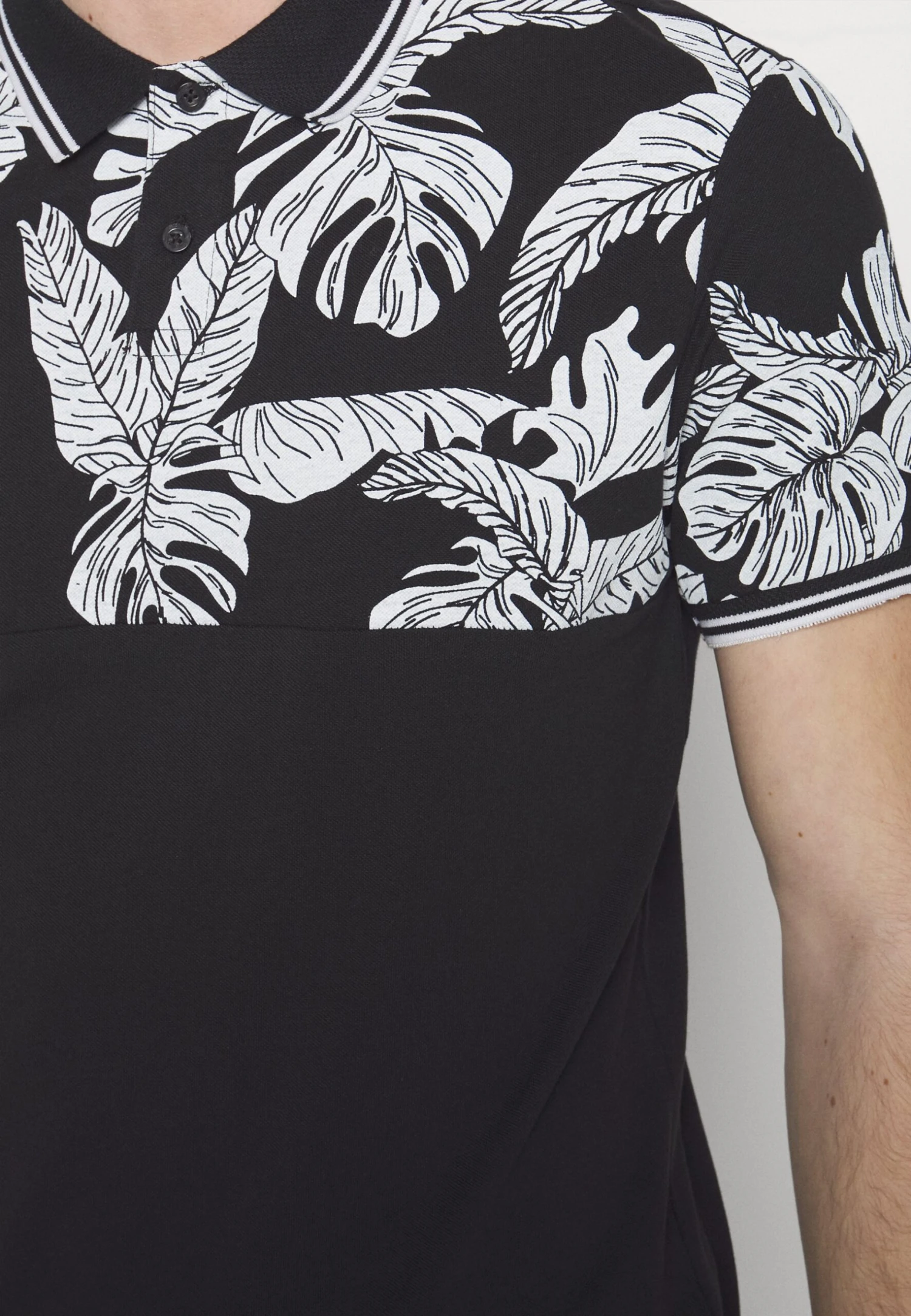 Pier One Yoke Mono- Poloshirt - Black/White 5 Pier One Yoke Mono- Poloshirt - Black/White - Afbeelding 5