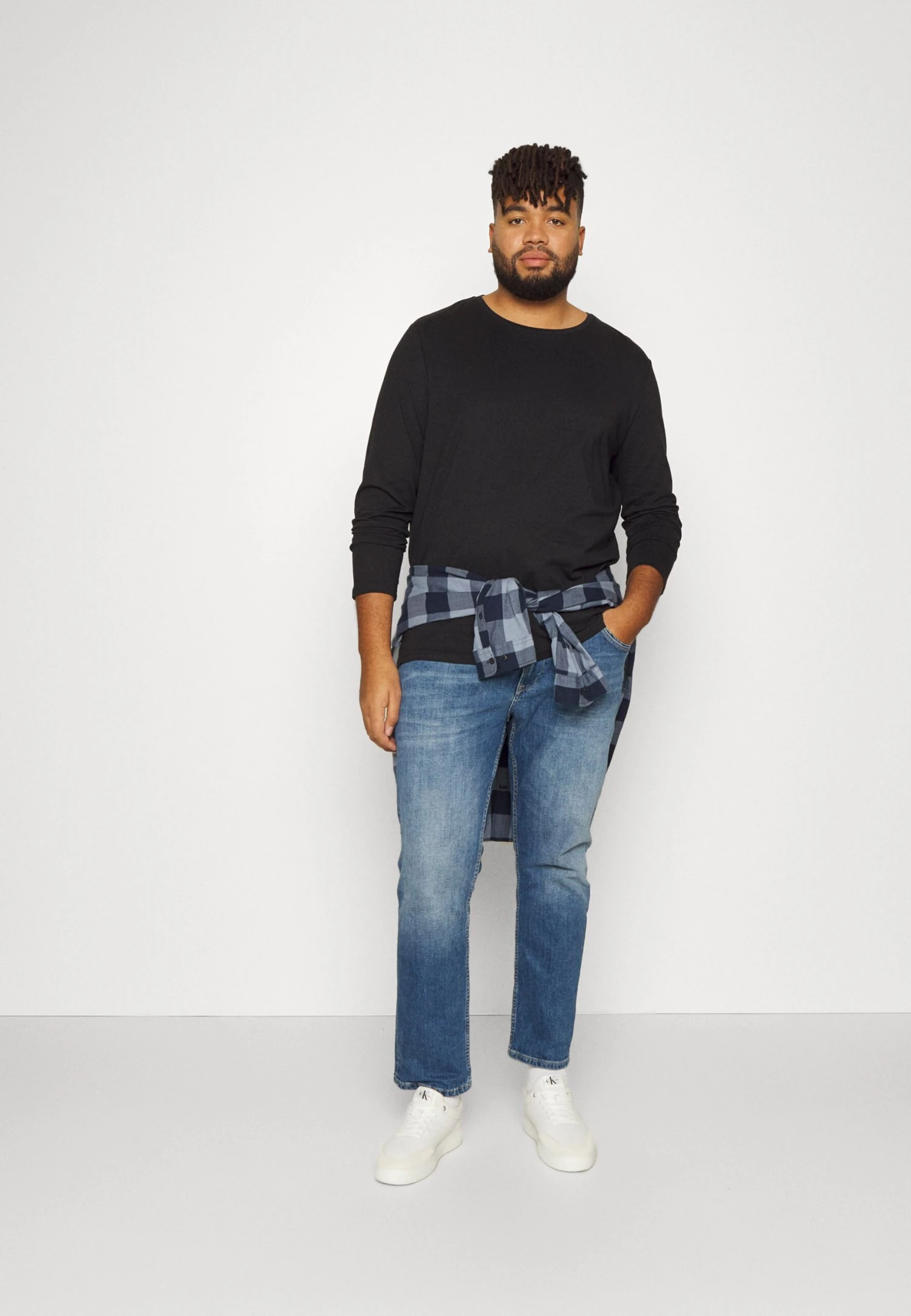 Pier One 2 Pack - Longsleeve - Blue/Black 1 Pier One 2 Pack - Longsleeve - Blue/Black