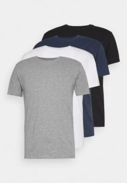 Pier One 4 Pack - T-Shirt Basic - Black/White/Blue -Pier One a6336c9ea9294b8b9261921b47ede4b7 scaled