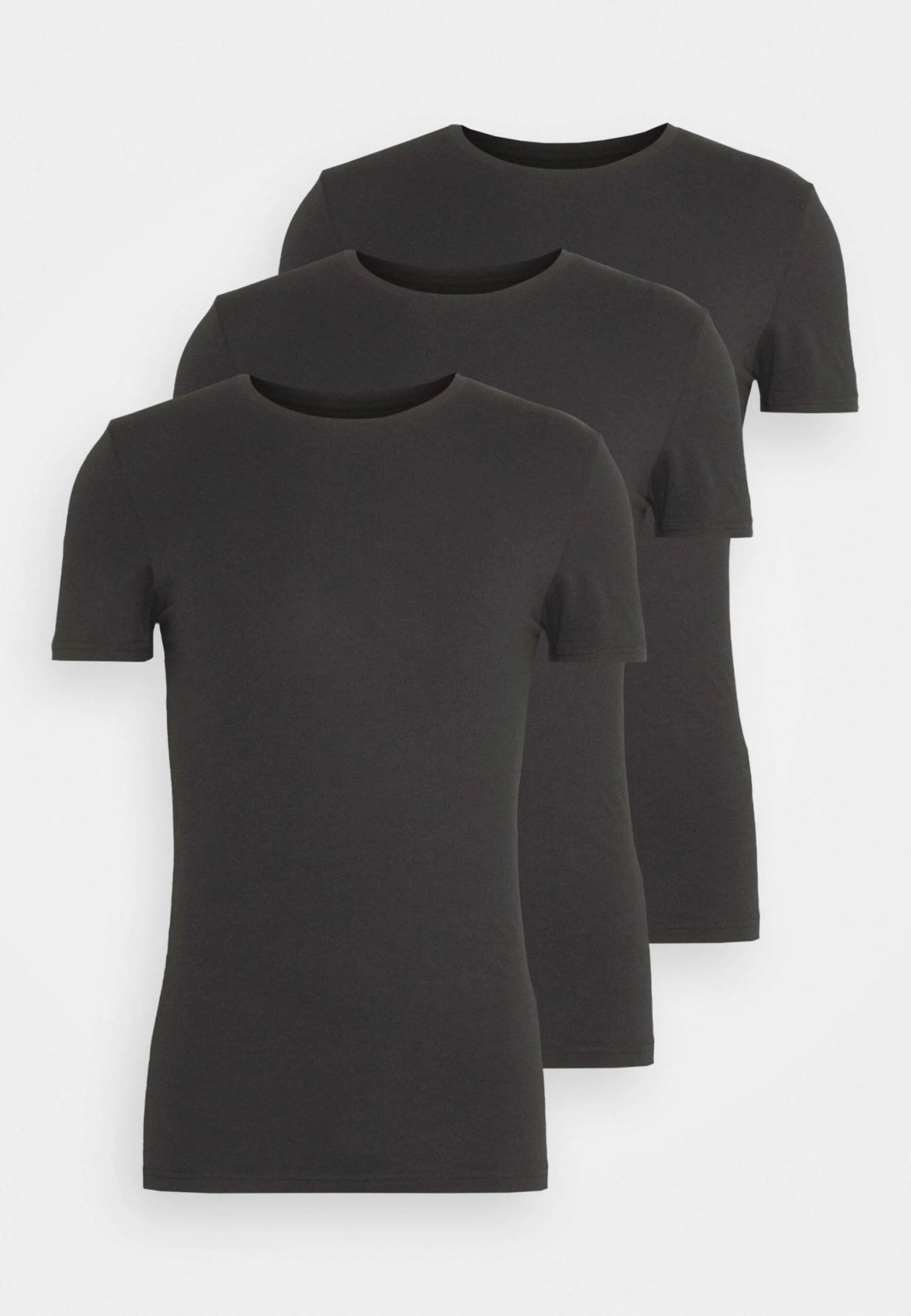 Pier One 3 Pack Muscle Fit- T-Shirt Basic - Black 4 Pier One 3 Pack Muscle Fit- T-Shirt Basic - Black - Afbeelding 4