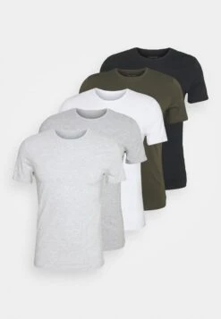 Pier One 5 Pack - T-Shirt Basic - Black/White/Light Grey -Pier One af2e3648ccfd4b198cd51d1c4b807340 scaled