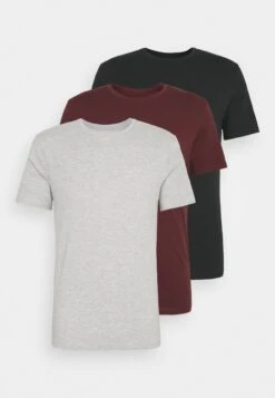 Pier One 3 Pack - T-Shirt Basic - Black/Grey/Bordeaux -Pier One b4adf13b9960406cbe579058828ee383 scaled