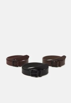 Pier One 3 Pack Unisex - Riem - Black/Brown/Dark Brown