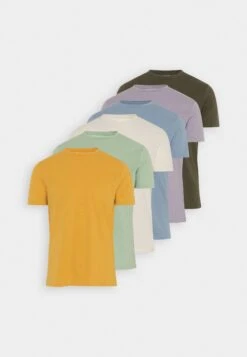 Pier One 7 Pack - T-Shirt Basic - White/Yellow/Lilac -Pier One d619b979bff1421ca3c2dca88f3e6305 scaled