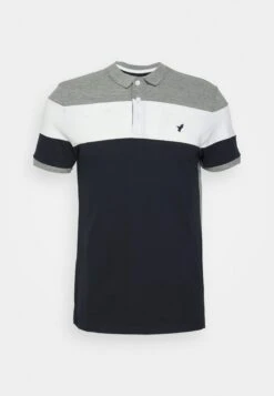 Pier One Poloshirt - Grey/White/Dark Blue