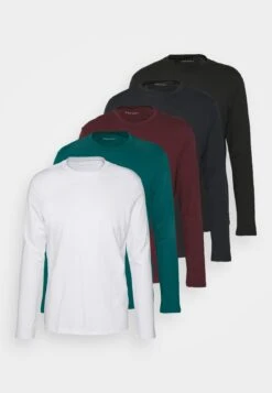 Pier One 5 Pack - Longsleeve - White/Dark Blue/Black -Pier One d83220e9e54d43fcb8998bbd6af96e96 scaled