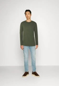 Pier One 2 Pack - Longsleeve - Off-White/Dark Green
