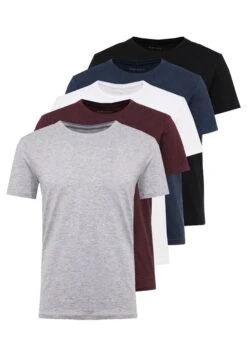 Pier One 5 Pack - T-Shirt Basic - Mottled Bordeaux/White -Pier One f3311ca65bb04406b4483c68855855c6 scaled