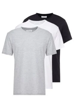 Pier One 3 Pack - T-Shirt Basic - White/Black/Light Grey -Pier One f785e71fb58e4e639608a247ef343f6c scaled