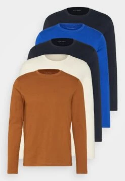 Pier One 5 Pack - Longsleeve - Blue/Off-White/Light Brown -Pier One f8bcd0956da54e15aa33a77c2a3ae444 scaled