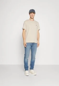 Pier One 3 Pack - T-Shirt Basic - Dark Blue/Beige/Dark Brown